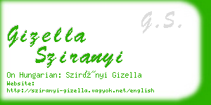 gizella sziranyi business card